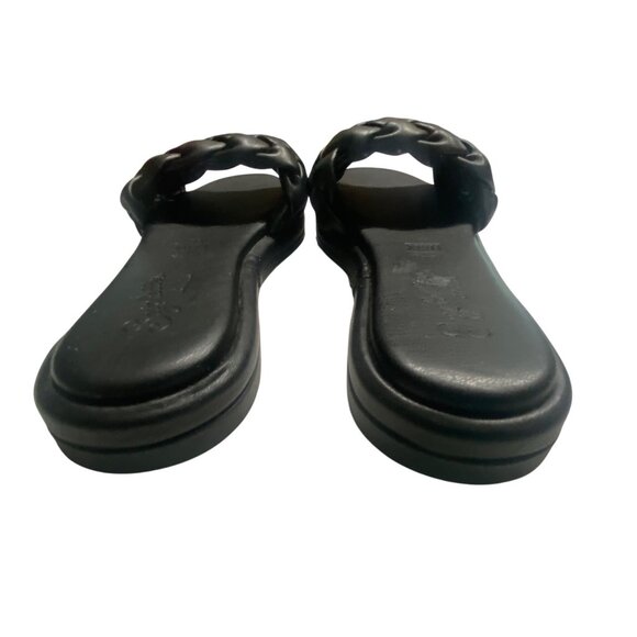 Seychelles Braided Slide Sandal Black Leather Size 6 Casual Made in Italy - Picture 9 of 13